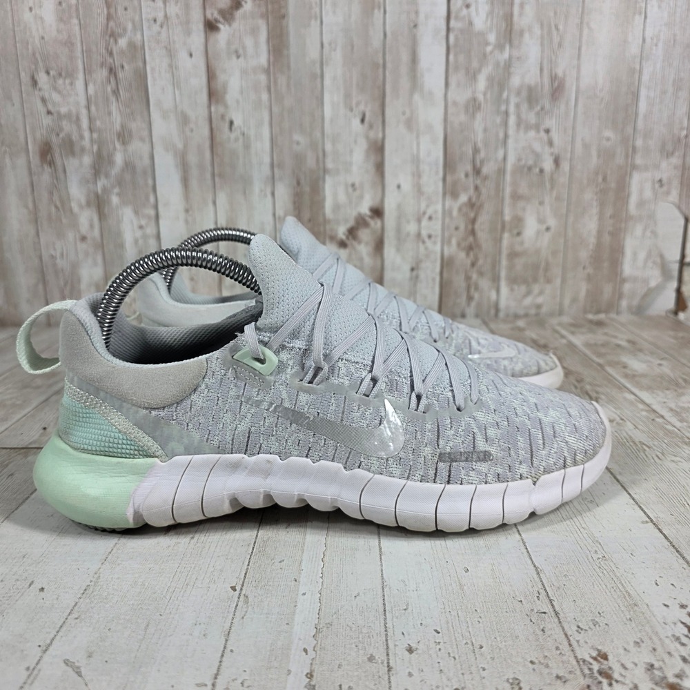 Nike Free Run 5.0 Womens Grey Mint Green Running Shoes CZ1891-007 Size 8.5